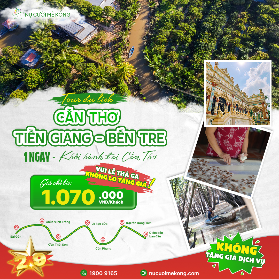 Tour Du lịch cần thơ tiền giang bến tre