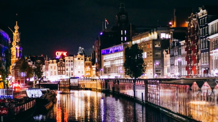 Thành phố Amsterdam, Hà Lan về đêm