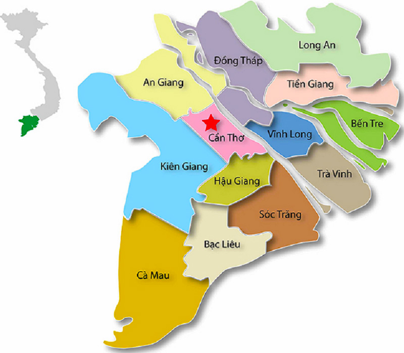 Bản đồ miền Tây Nam Bộ