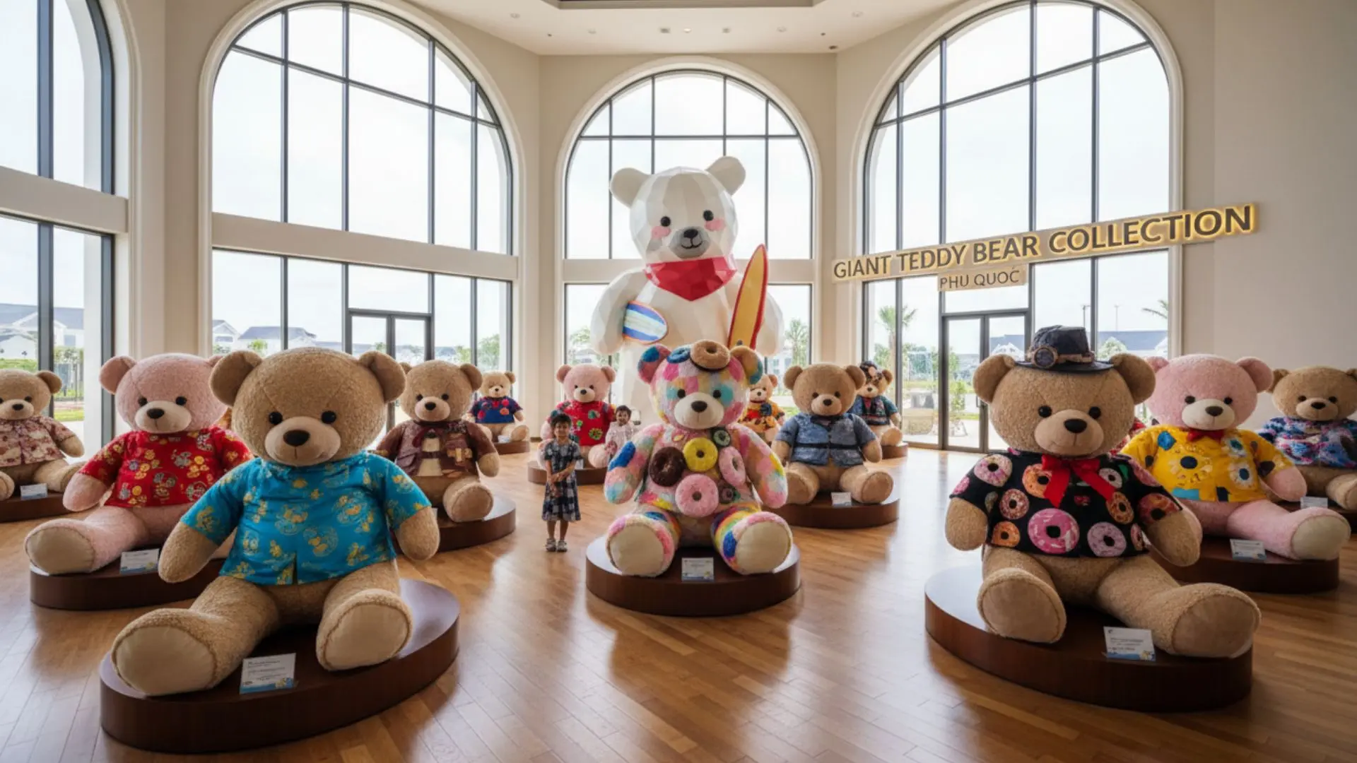 Bộ sưu tập gấu Teddy đa dạng từ khổng lồ đến mini tại Bảo tàng Phú Quốc