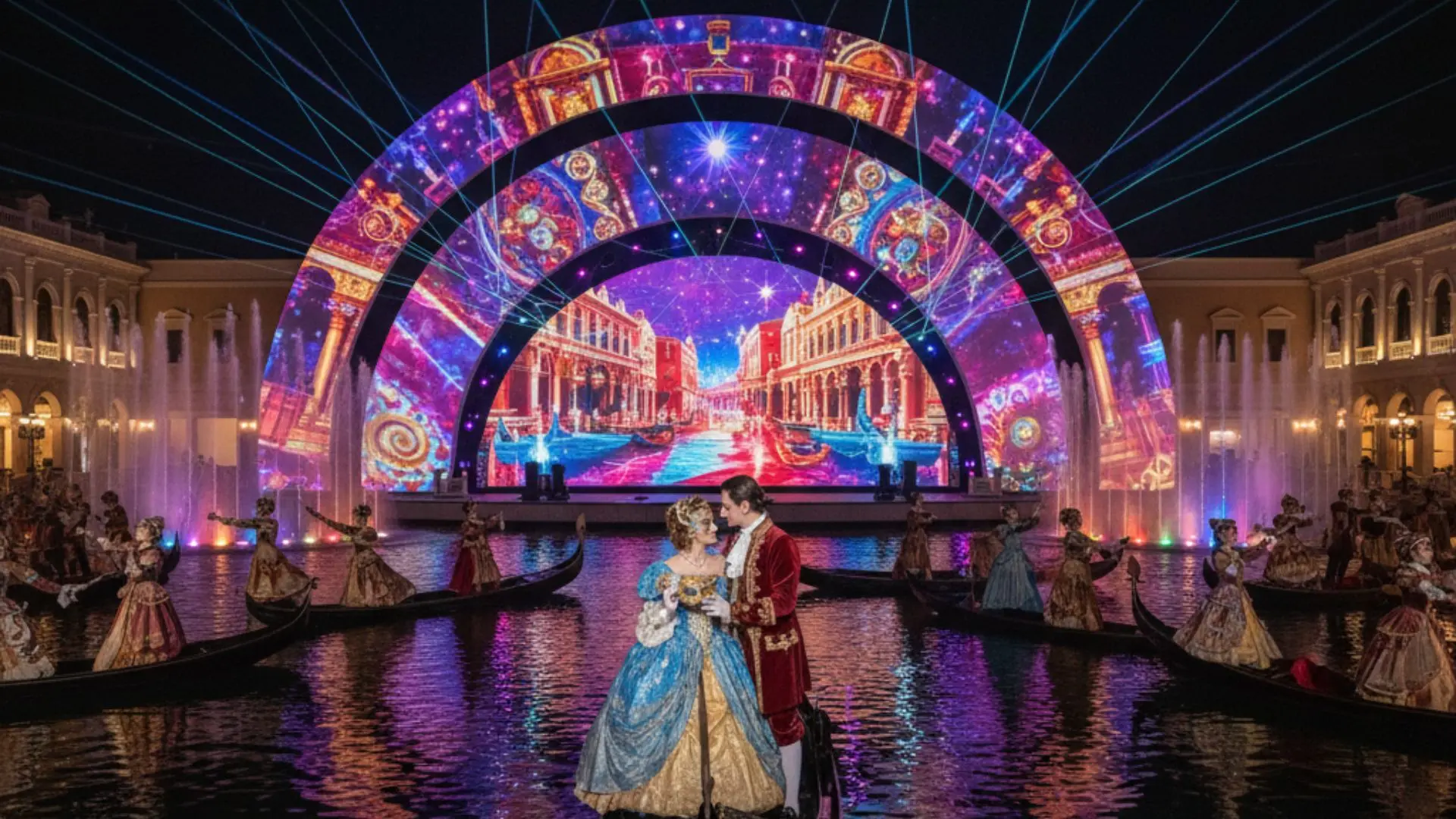 Câu chuyện tình lãng mạn trên mặt nước tại Show Sắc Màu Venice