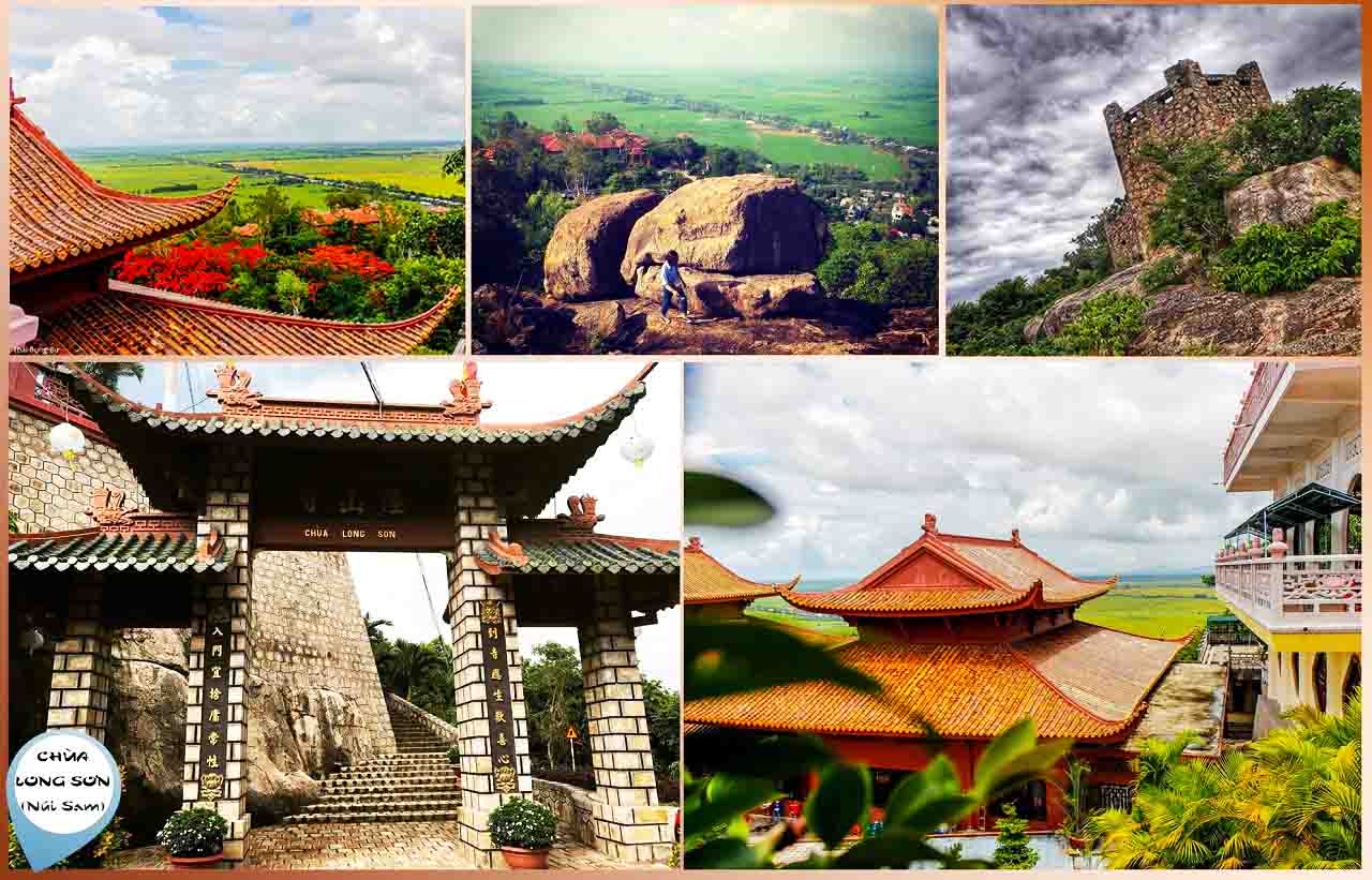 Chùa Long Sơn Núi Sam Châu Đốc nằm trong khu du lịch Núi Sam