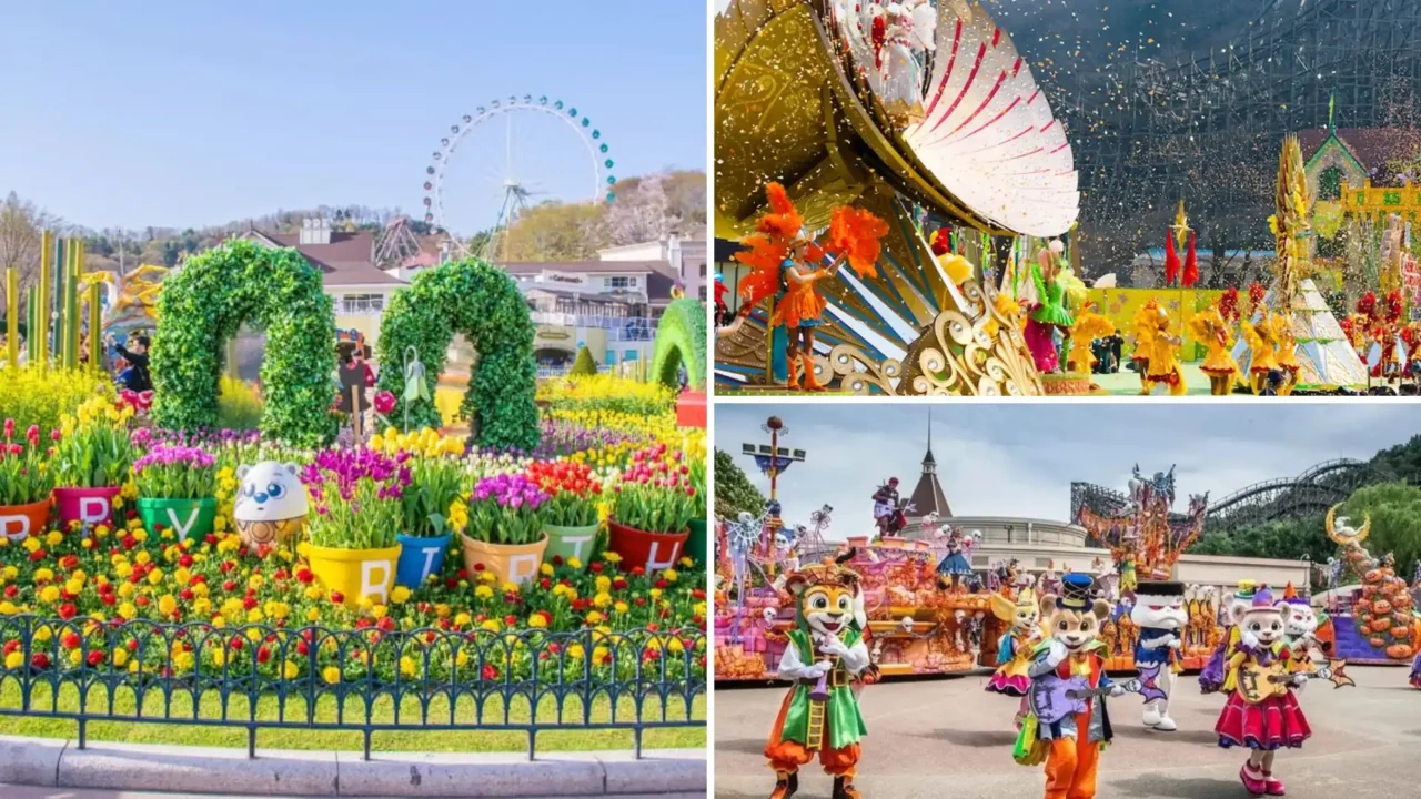 Quang cảnh rực rỡ, đầy màu sắc trong công viên Everland