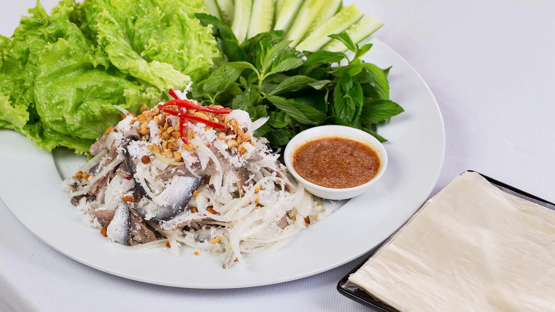 gỏi cá trích thị trấn địa trung hải
