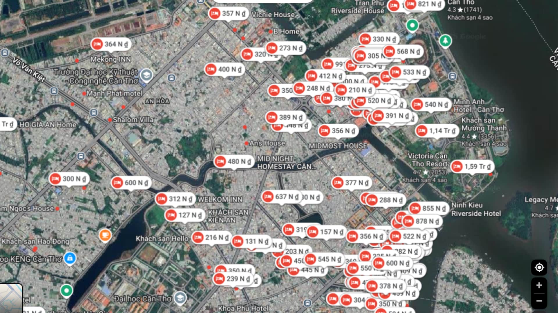 Tham khảo khách sạn google maps