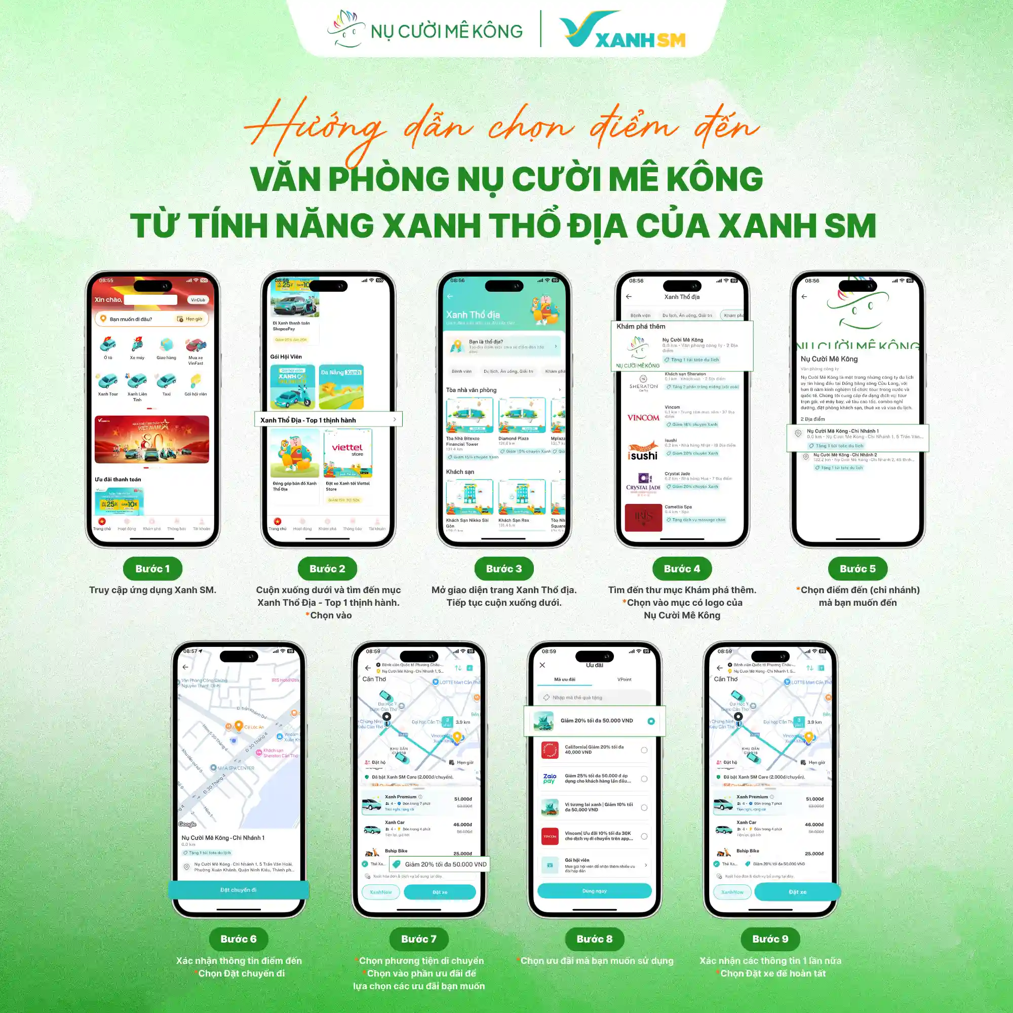 Hướng dẫn tìm Nụ Cười Mê Kông trên Xanh SM