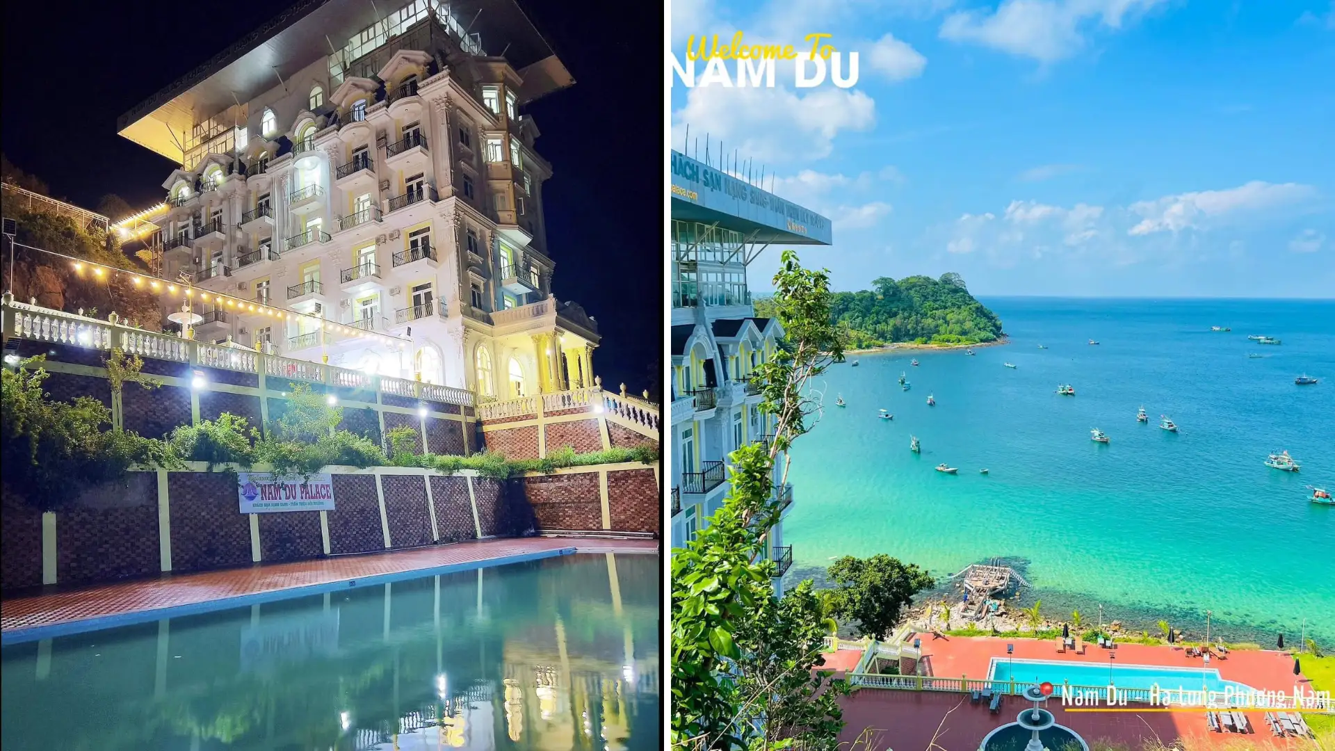 Khách sạn Nam Du Palace An Giang nhìn từ trên cao xuống