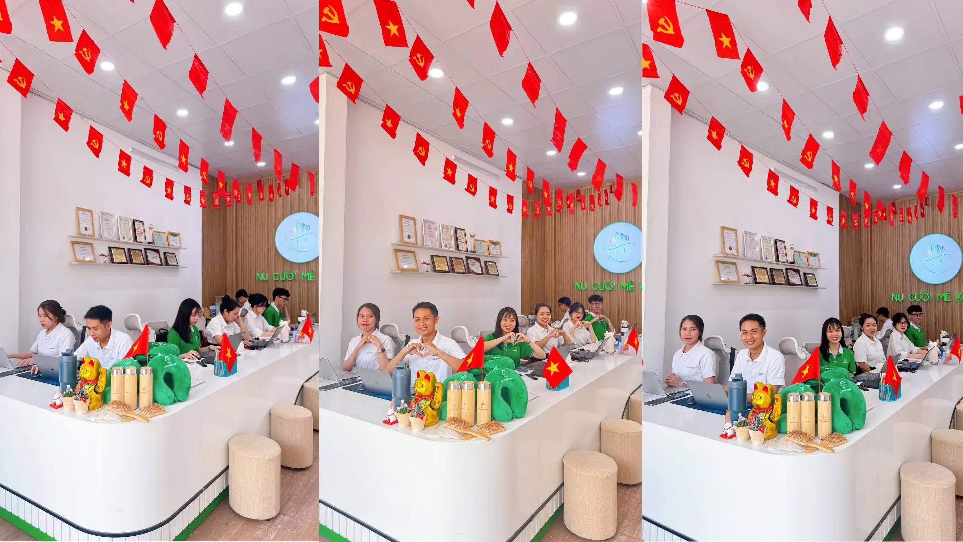 Không khí khuyến mãi tour lễ 2/9 tại văn phòng Nụ Cười Mê Kông