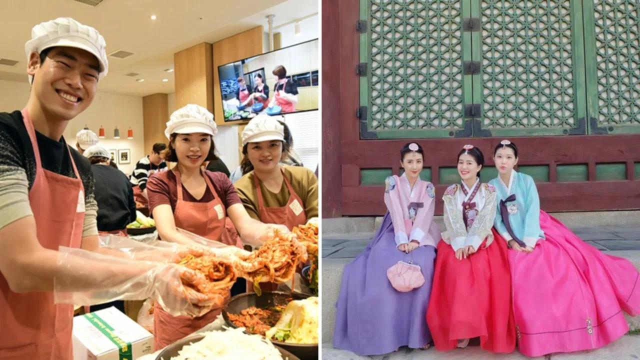 Du khách mặc Hanbok rực rỡ, cùng nhau làm Kimchi trong lớp học truyền thống