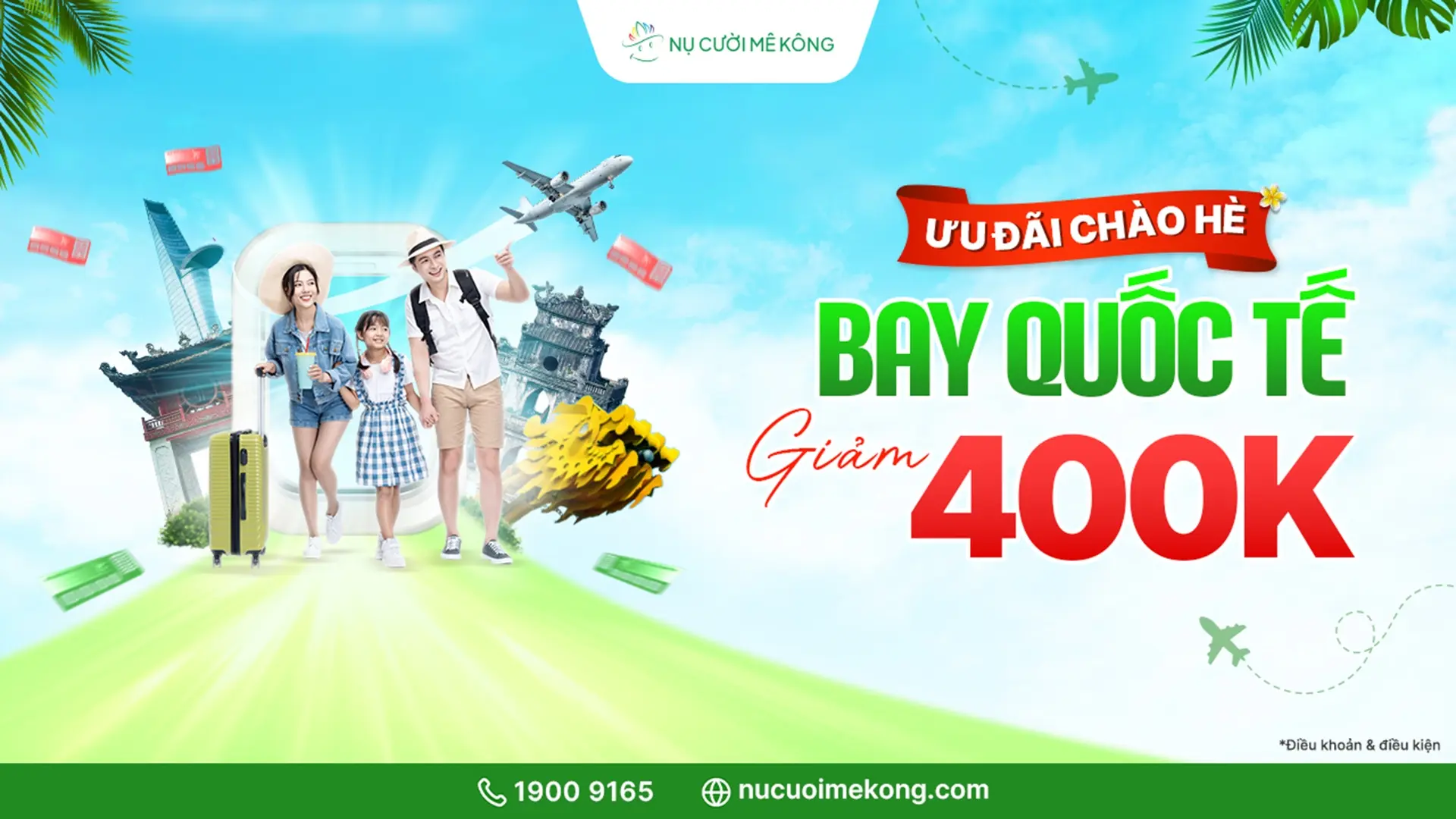 Mã khuyến mãi vé máy bay Nụ Cười Mê Kông