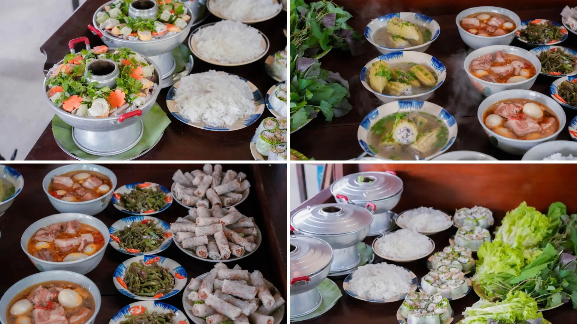 Mâm cơm truyền thống trong đám giỗ miền Tây