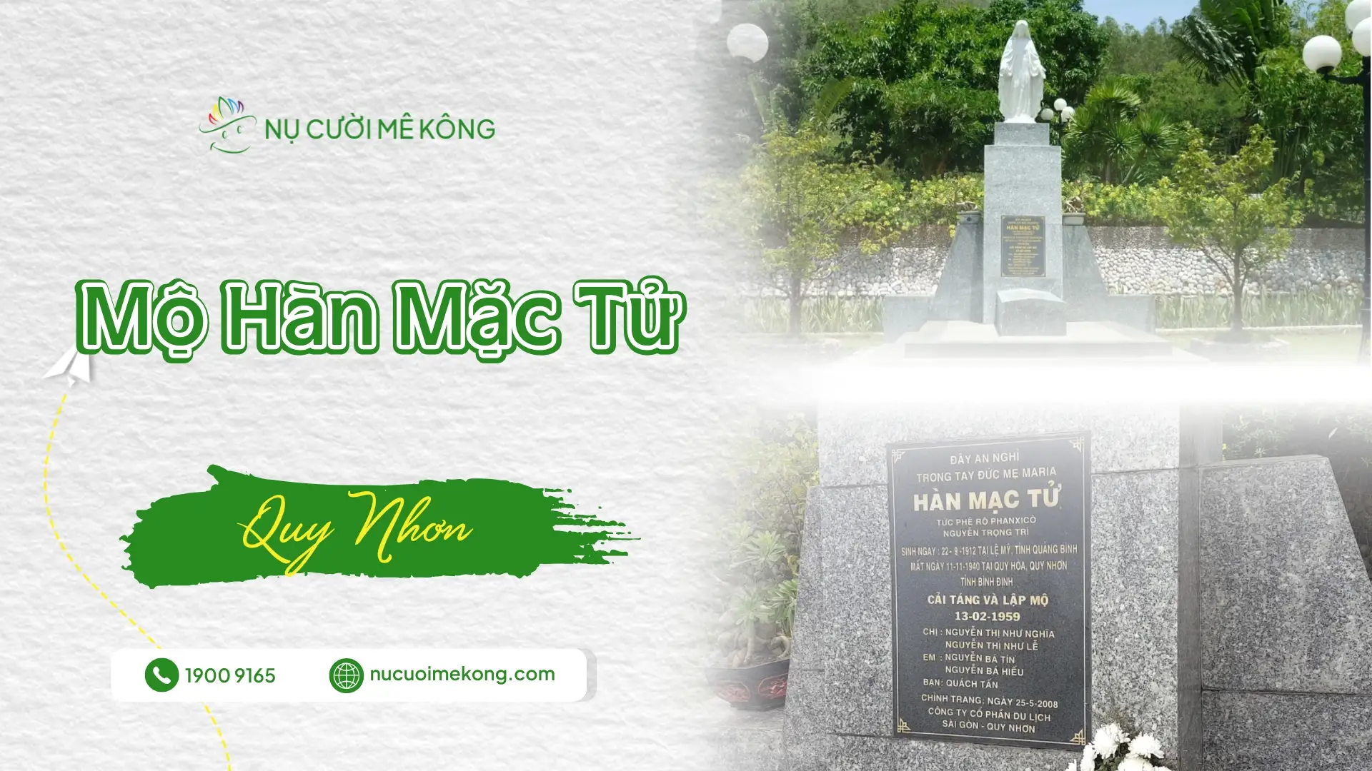 Mộ Hàn Mặc Tử tọa lạc trên đồi Thi Nhân tại Quy Nhơn