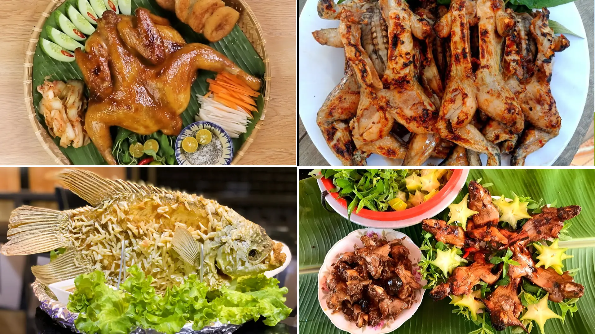 Thưởng thức các món nướng miền Tây đa dạng: gà, ếch, cá điêu hồng, chuột… thơm lừng, đậm đà, hấp dẫn mọi giác quan.