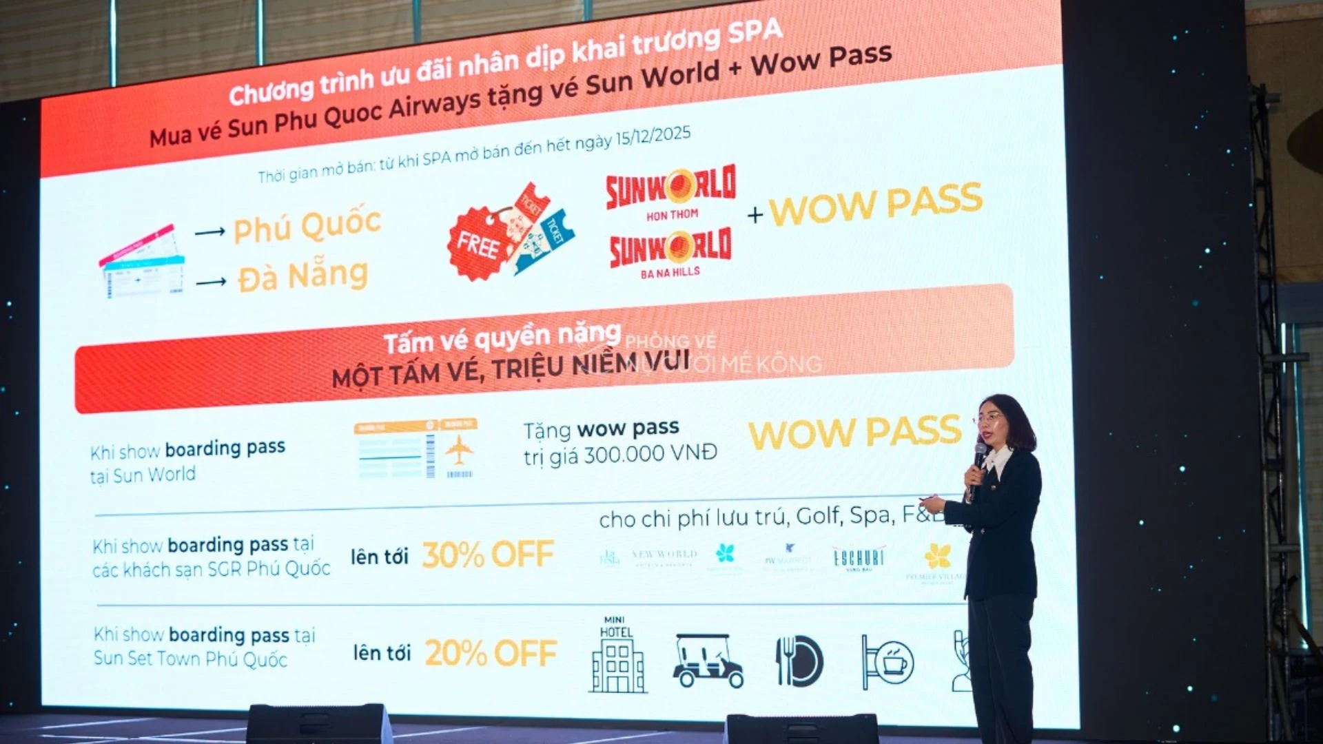 Mua vé máy bay Sun PhuQuoc Airways tại Nụ Cười Mê Kông được tặng vé Sun World