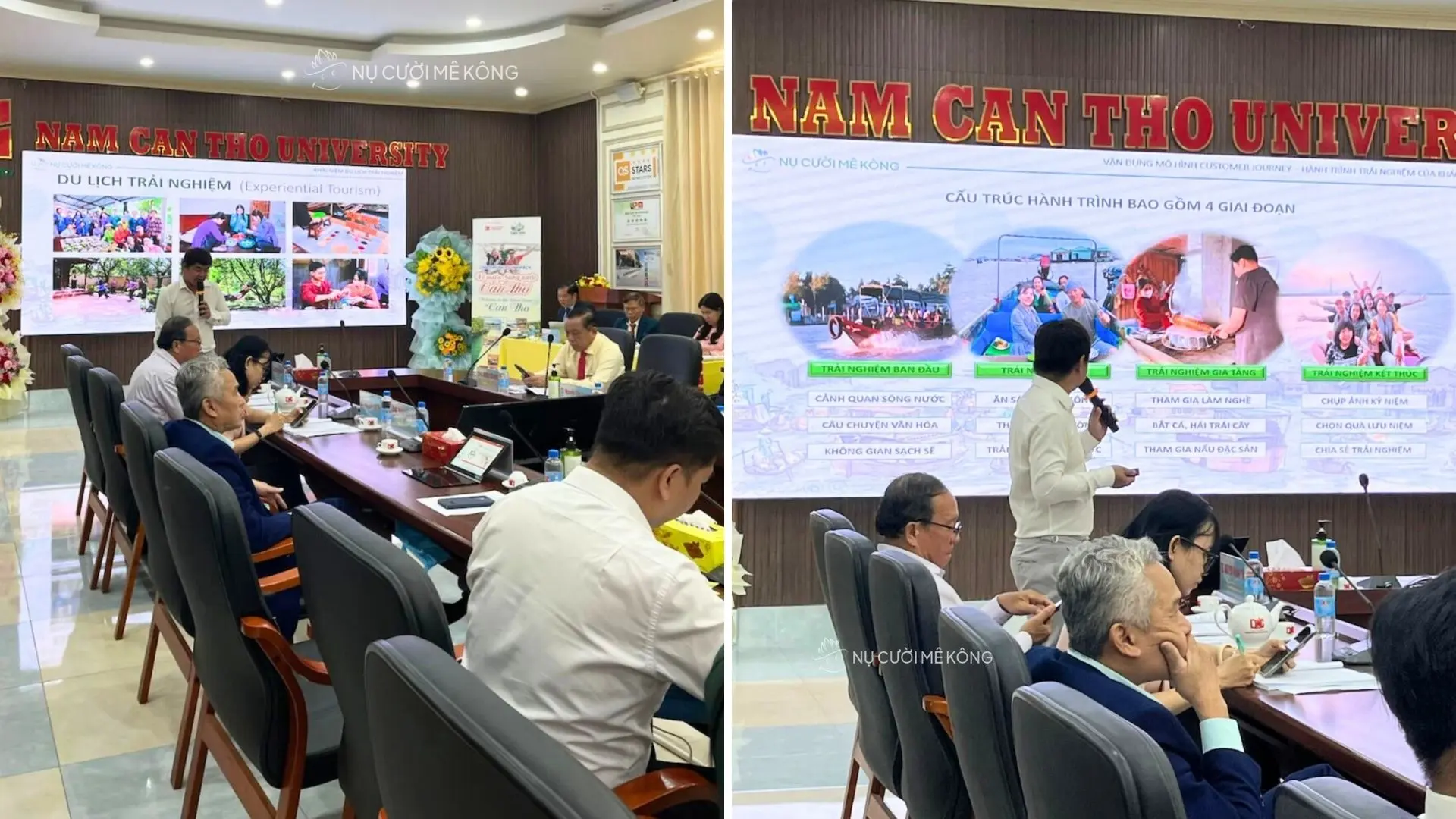 Khung cảnh đại biểu tham dự buổi thuyết trình tại Hội thảo du lịch đường sông Cần Thơ