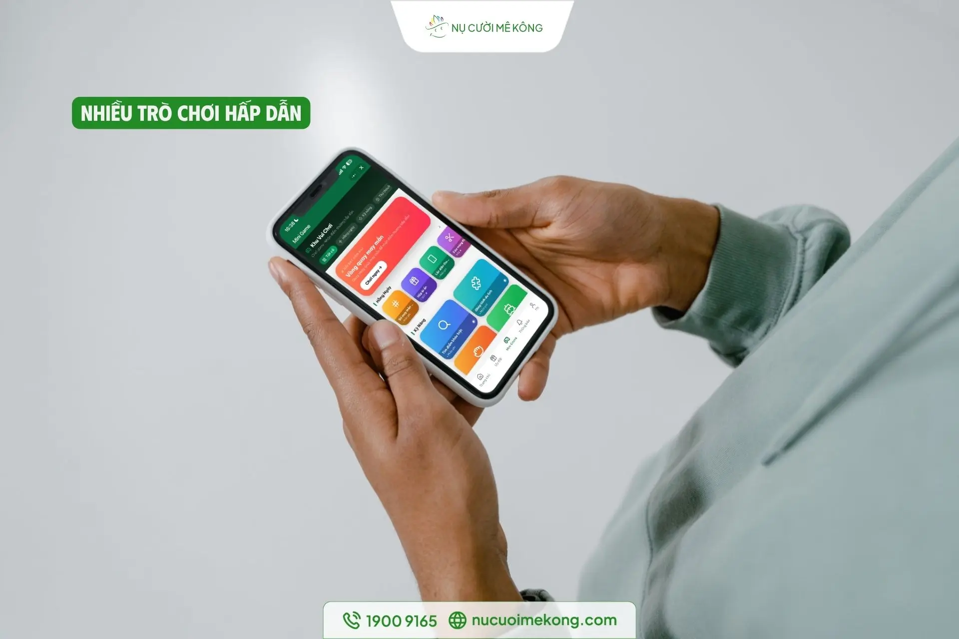 Giao diện trò chơi giải trí tích điểm trên Mini App Nụ Cười Mê Kông