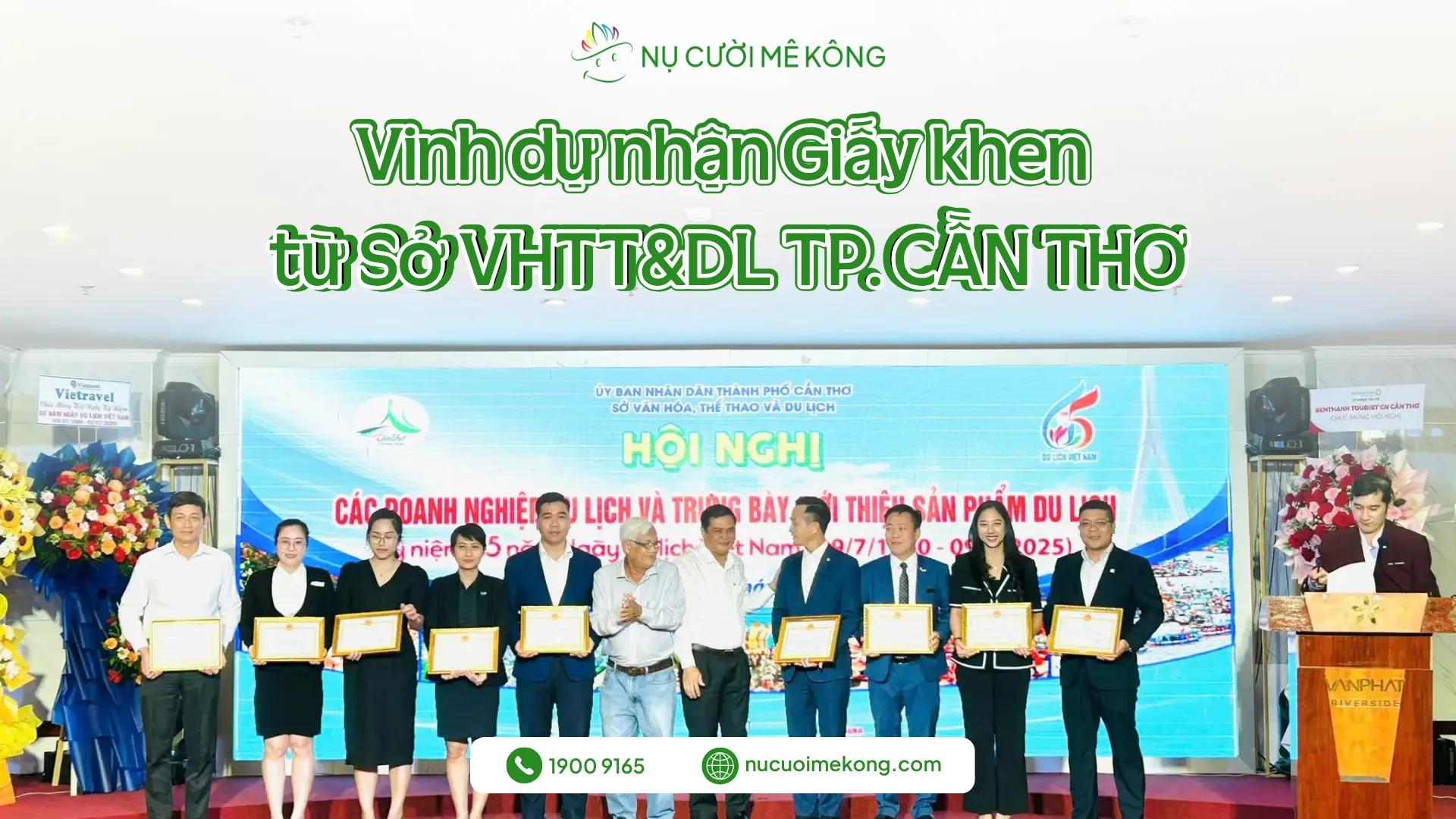 Nụ Cười Mê Kông nhận giấy khen kỷ niệm 65 năm ngày Du lịch Việt Nam