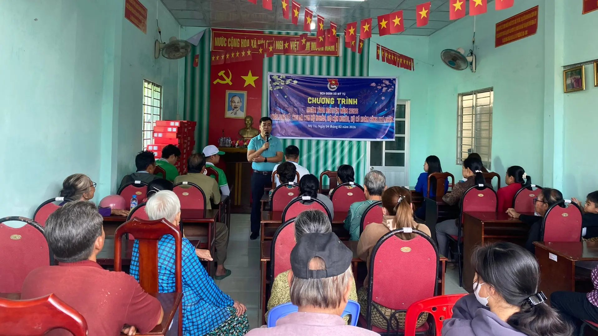 Anh Trần Thanh Thái phát biểu khai mạc chương trình trao quà Tết Nụ Cười Mê Kông – Tết yêu thương 2026