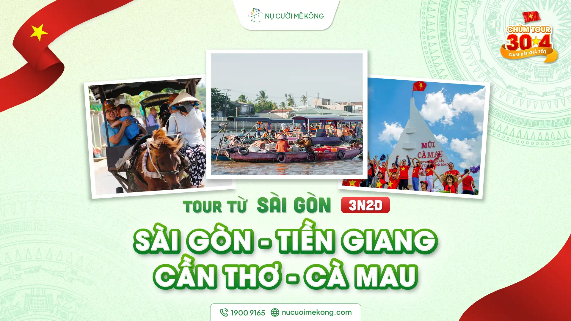 Tour du lịch Sài Gòn - Tiền Giang - Cần Thơ - Cà Mai 3 ngày 2 đêm, chùm tour lễ 30/4 của Nụ Cười Mê Kông
