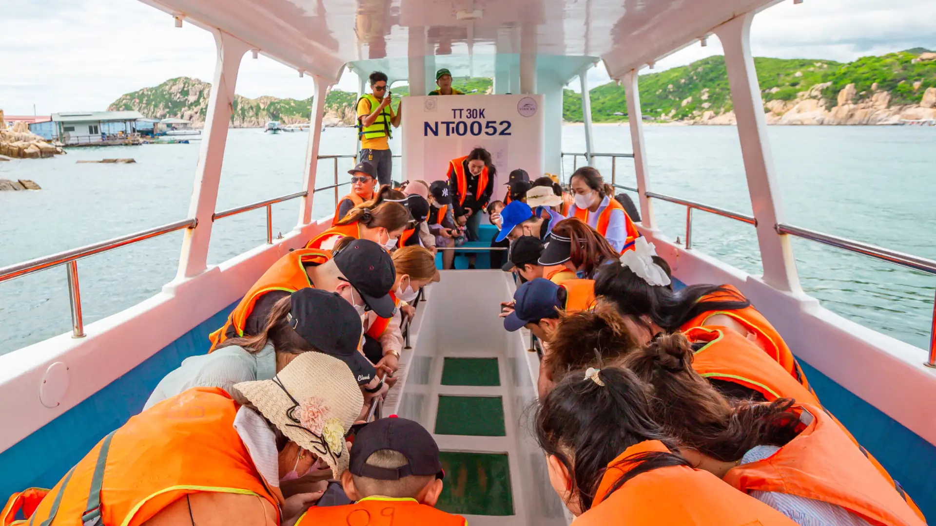 Hoạt động tham quan đại dương bằng tàu đáy kính tại Vịnh San Hô