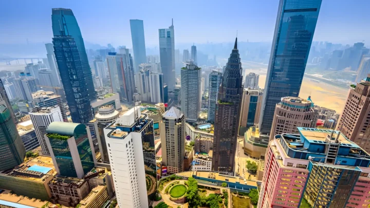 Cảnh toàn thành Phố Trùng Khánh nhìn từ trên cao