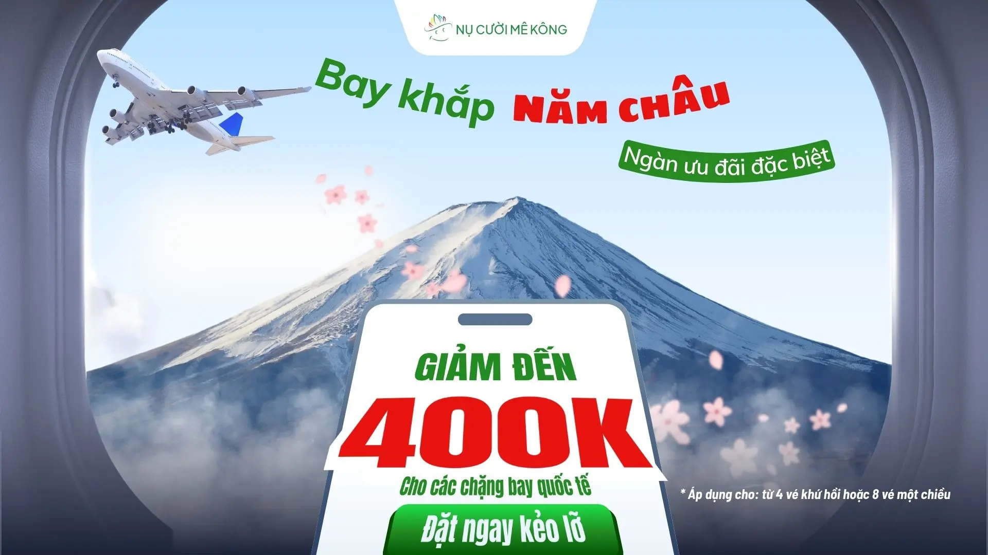 Thông tin khuyến mãi vé máy bay Nụ Cười Mê Kông
