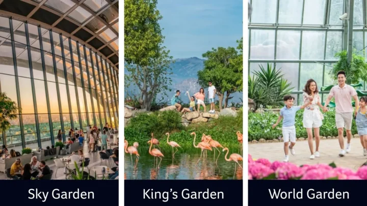 Các khu vườn chủ đề King’s Garden, World Garden, Sky Garden tại VinWonders Nha Trang