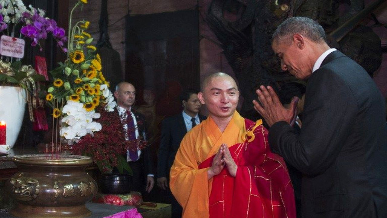 Tổng thống Mỹ đến thăm chùa