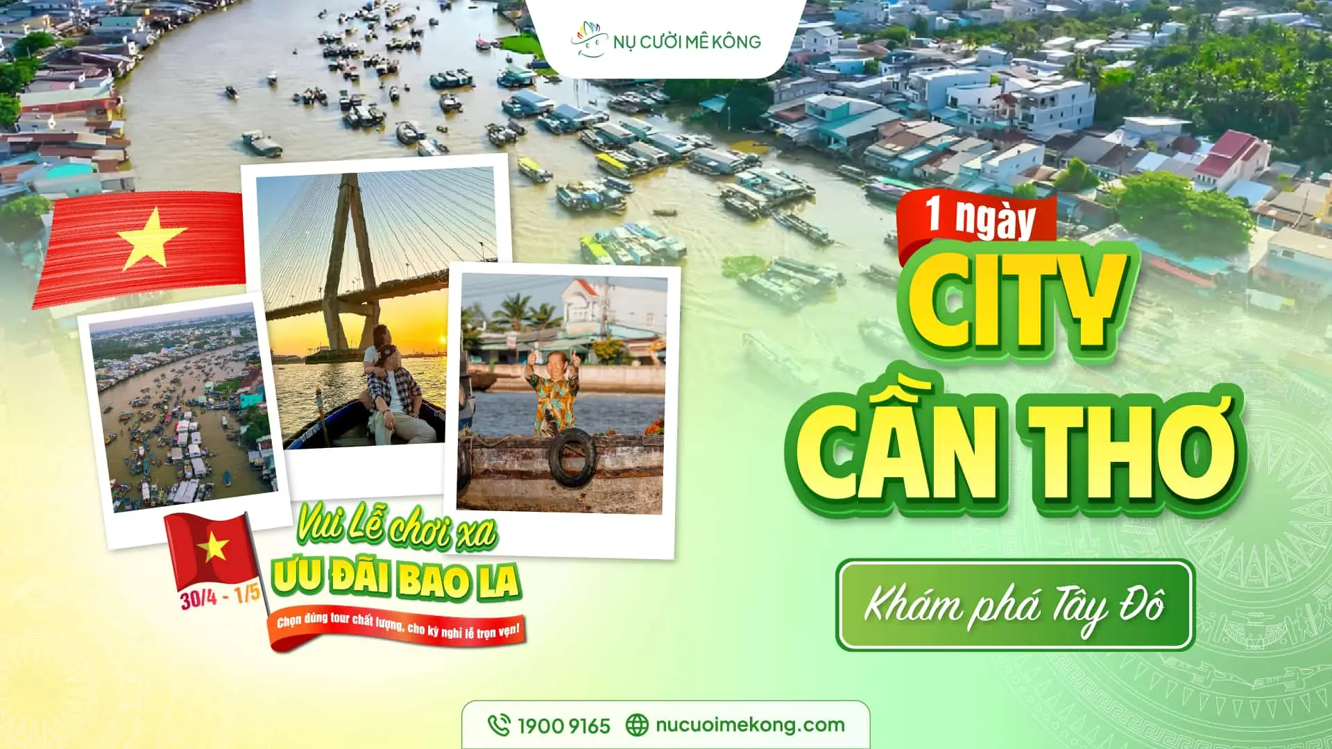 Tour Cần Thơ 1 ngày - Khám phá Tây Đô với trải nghiệm văn hóa sông nước miền Tây cùng Nụ Cười Mê Kông