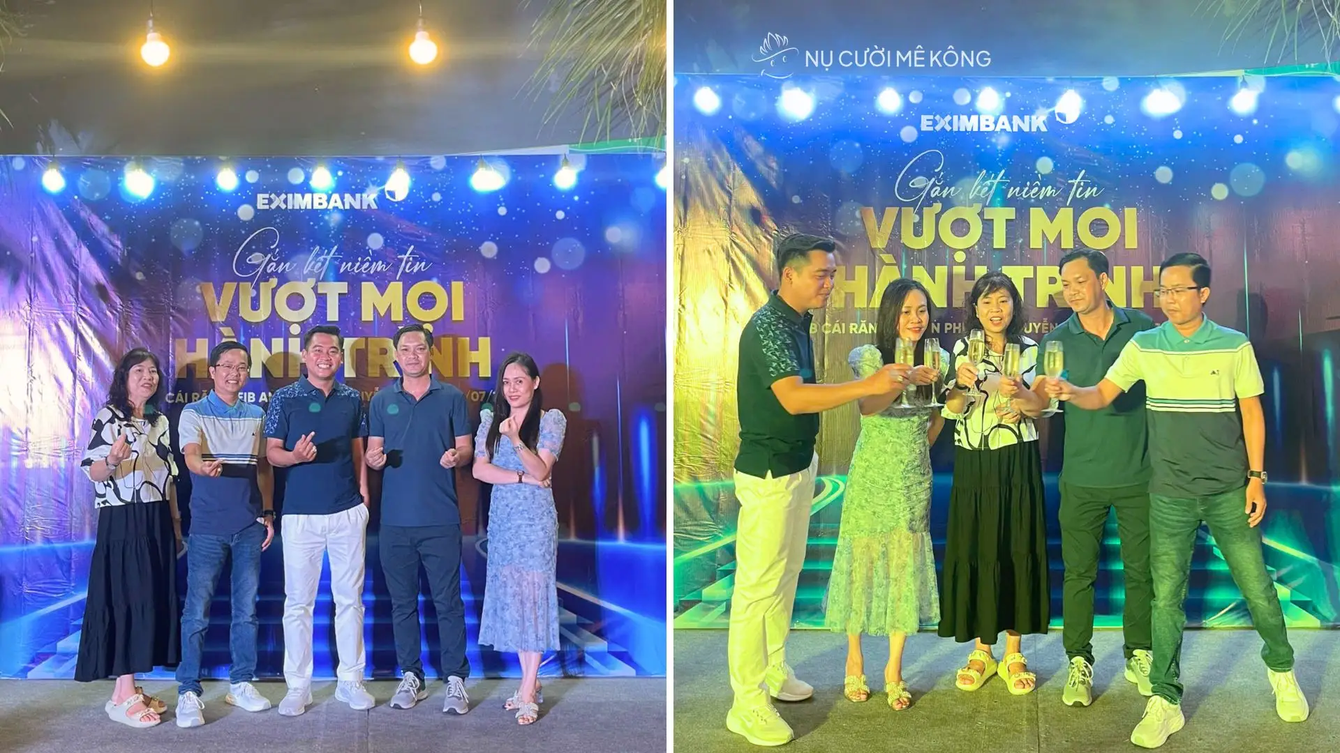 Tour đoàn Eximbank Cần Thơ tại Phan Thiết nâng ly trong Gala Dinner