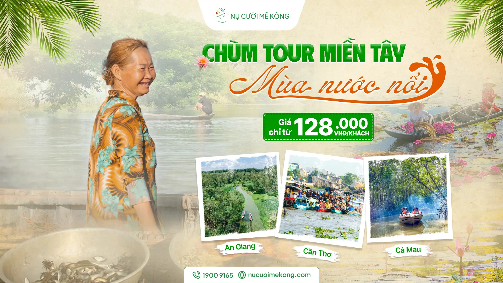 tour mùa nước nổi Nụ Cười Mê Kông