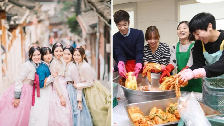Du khách trải nghiệm mặc Hanbok truyền thống và tham gia lớp học làm Kimchi