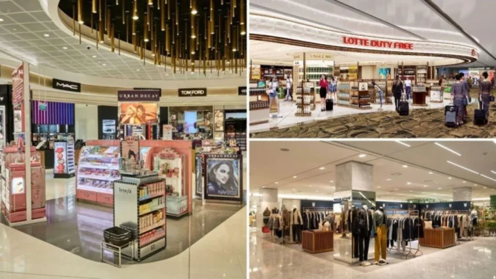 Trung tâm thương mại Lotte Duty Free hiện đại, khách du lịch tấp nập mua sắm