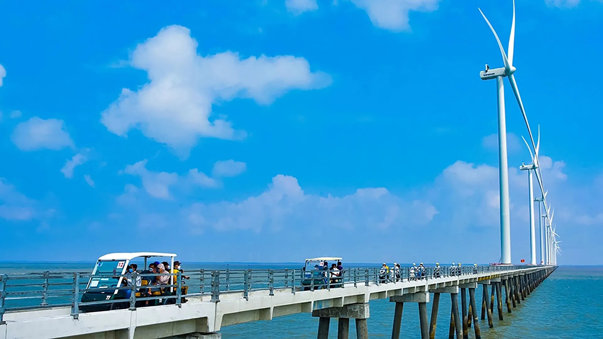 Bạc Liêu 1 ngày tham quan cánh đồng điện gió trên lối cầu bê tông